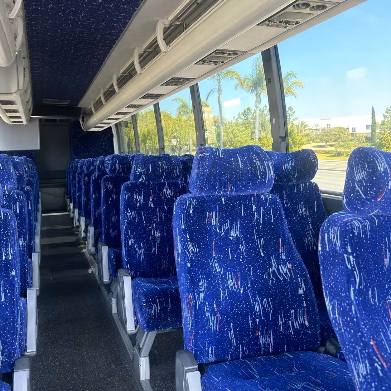 56 passenger charter bus inside